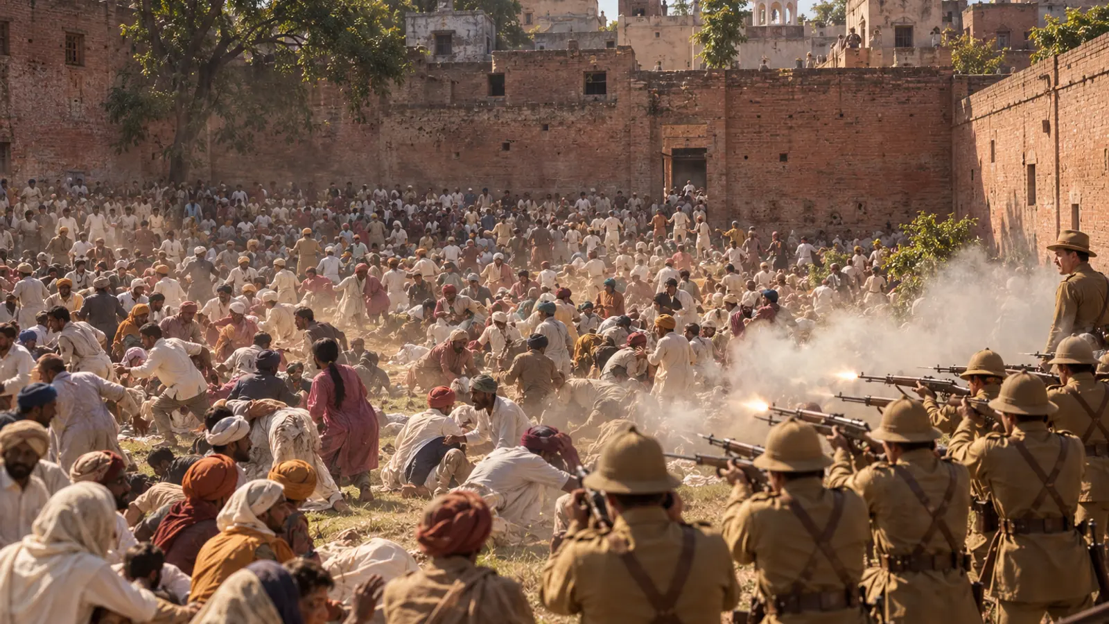 Illustration: Massacre at Amritsar, Jallianwala Bagh, Amritsar, 13 April 1919